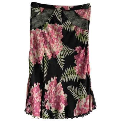 Pre-owned Blumarine Silk Mid-length Skirt In Black