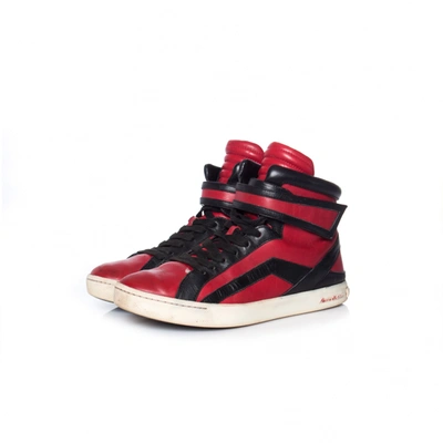 Pre-owned Pierre Balmain Leather Trainers In Red