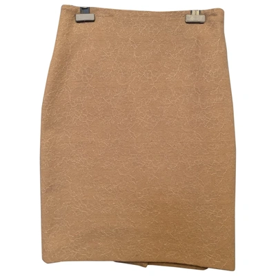 Pre-owned Max Mara Wool Mid-length Skirt In Camel