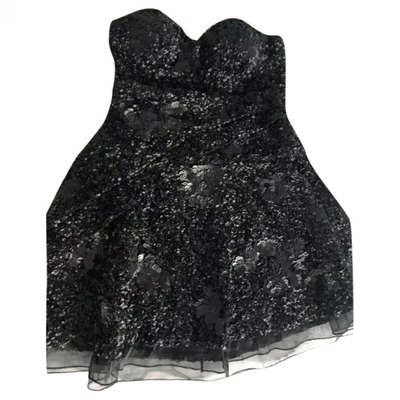 Pre-owned Aje Glitter Mini Dress In Black