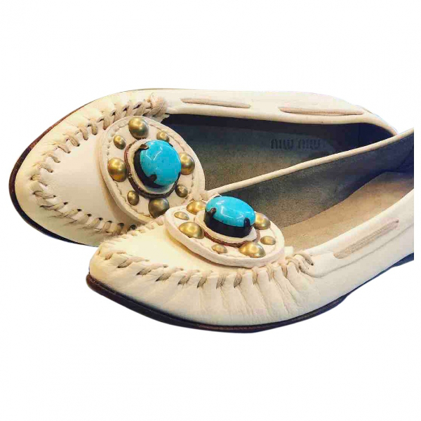 miu miu white flats