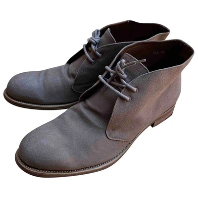 Pre-owned Jil Sander Cloth Lace Ups In Anthracite