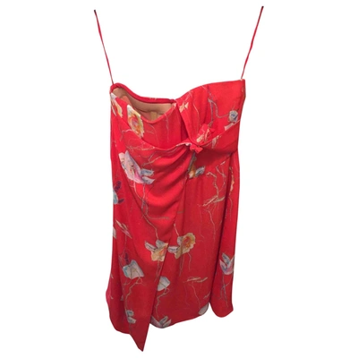 Pre-owned Giorgio Armani Silk Mid-length Dress In Red