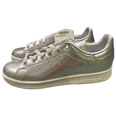 Pre-owned Adidas Originals Stan Smith Silver Leather Trainers