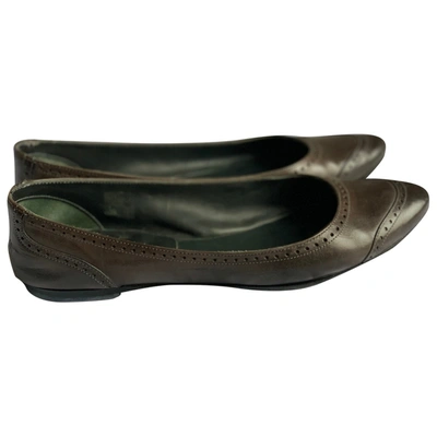 Pre-owned Ndc Leather Ballet Flats In Anthracite
