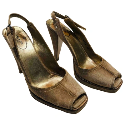 Pre-owned Prada Sandals In Beige