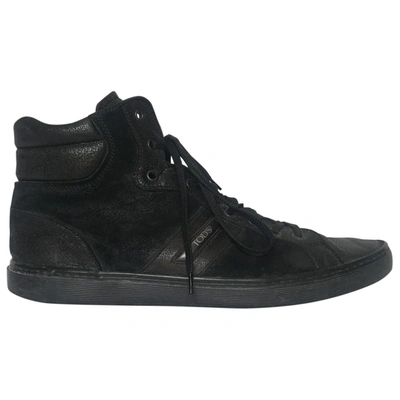 Pre-owned Tod's Leather High Trainers In Black