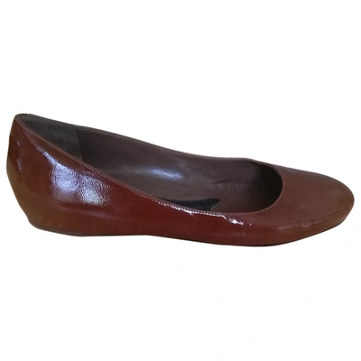 Pre-owned Marni Patent Leather Ballet Flats In Brown