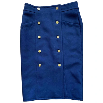 Pre-owned Louis Vuitton Wool Mid-length Skirt In Blue