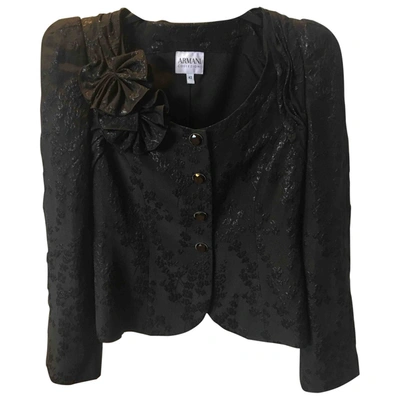 Pre-owned Armani Collezioni Silk Jacket In Black