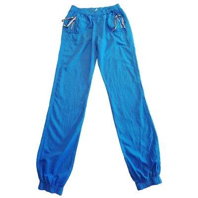 Pre-owned Just Cavalli Large Pants In Blue