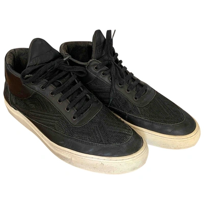 Pre-owned Filling Pieces Leather High Trainers In Black