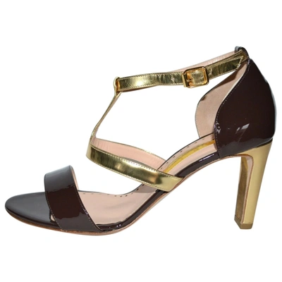 Pre-owned Rupert Sanderson Patent Leather Sandals In Brown