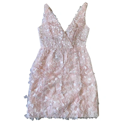Pre-owned Oscar De La Renta Silk Mini Dress In Pink