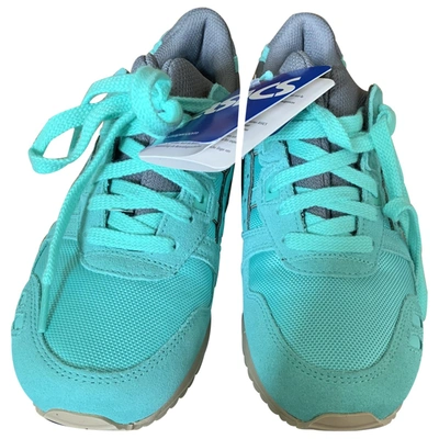 Pre-owned Asics Cloth Trainers In Green