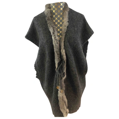 Pre-owned Elisabetta Franchi Wool Waistcoat In Grey