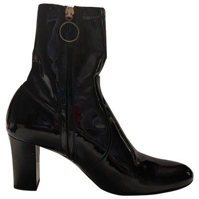 Pre-owned Jil Sander Black Patent Leather Ankle Boots