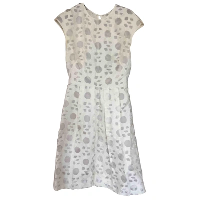 Pre-owned Lela Rose Mid-length Dress In White