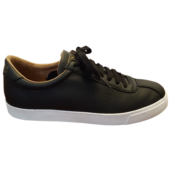 superga black leather trainers