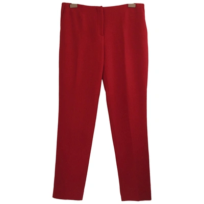 Pre-owned Aquilano Rimondi Wool Slim Trousers In Red