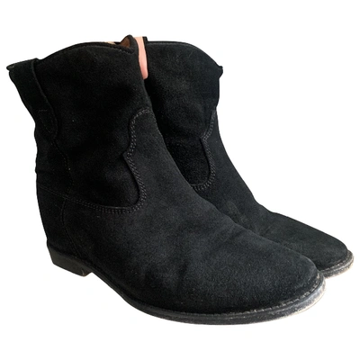 Pre-owned Isabel Marant Crisi  Black Suede Ankle Boots