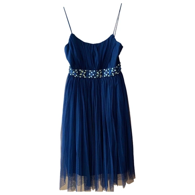 Pre-owned Needle & Thread Mid-length Dress In Navy