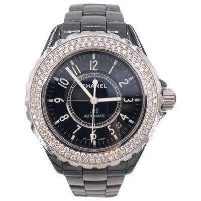 Pre-owned Chanel J12 Automatique Ceramic Watch In Black