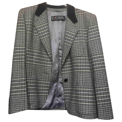 Pre-owned Escada Wool Suit Jacket In Grey