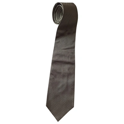 Pre-owned Trussardi Silk Tie In Grey