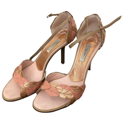 Pre-owned Pollini Leather Sandals In Pink