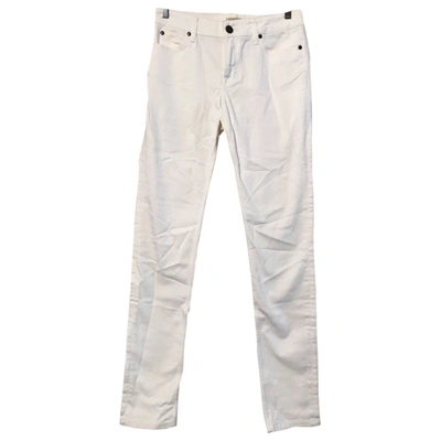 Pre-owned Burberry White Cotton Jeans