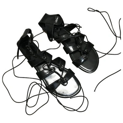 Pre-owned Mystique Leather Sandal In Black
