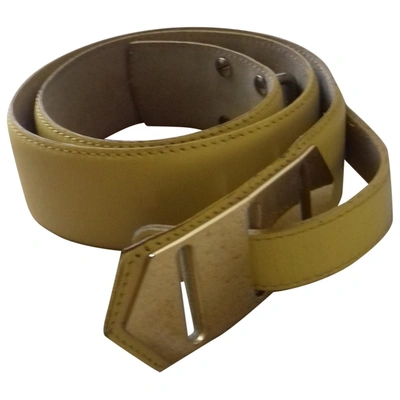 Pre-owned Guy Laroche Leather Belt In Yellow