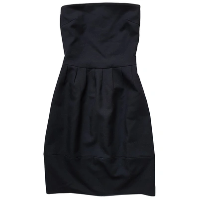 Pre-owned Jil Sander Wool Mid-length Dress In Black