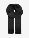 Johnstons Tasselled Cashmere Stole In Charcoal