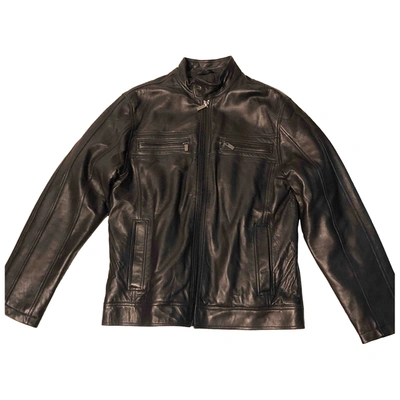 Pre-owned Michael Kors Leather Jacket In Black