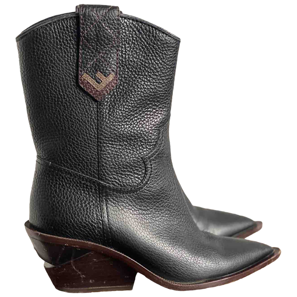 fendi black cowboy boots