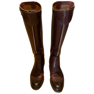 Pre-owned Tom Ford Leather Riding Boots In Other