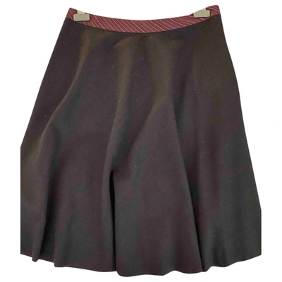Pre-owned Philosophy Di Alberta Ferretti Wool Mid-length Skirt In Burgundy