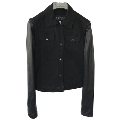 Pre-owned Armani Jeans Biker Jacket In Black