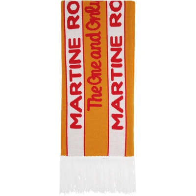 Martine Rose Ssense Exclusive Orange And Green Football Scarf In Orange/gree