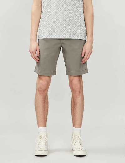Ted Baker Selshor Stretch-cotton Chino Shorts In Olive