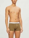 Hanro Pack Of Two Cotton Essentials Stretch-cotton Trunks In Brown