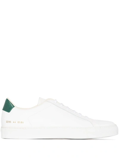 Common Projects 白色 And 绿色 Retro 运动鞋 In White - Green