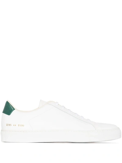 Common Projects White & Green Retro '70s Low Sneakers In White - Green