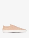 Common Projects Beige Achilles Suede Low Top Sneakers In Neutrals