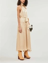 Zimmermann Sleeveless Silk-crepe De Chine Midi Dress In Champagne