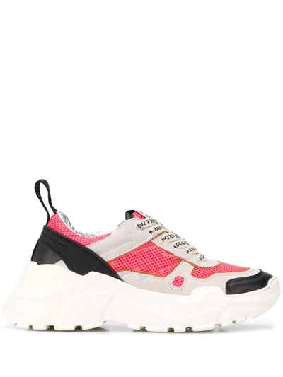 Zadig & Voltaire Future Mesh And Leather Trainers In Pink