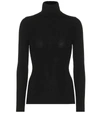 Wolford Turtleneck Fine-rib Merino Wool Jumper In Ecrue