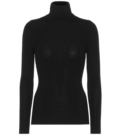 Wolford Turtleneck Fine-rib Merino Wool Jumper In Ecrue
